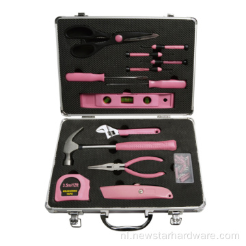 14 stcs dame roze gereedschapset aluminium case